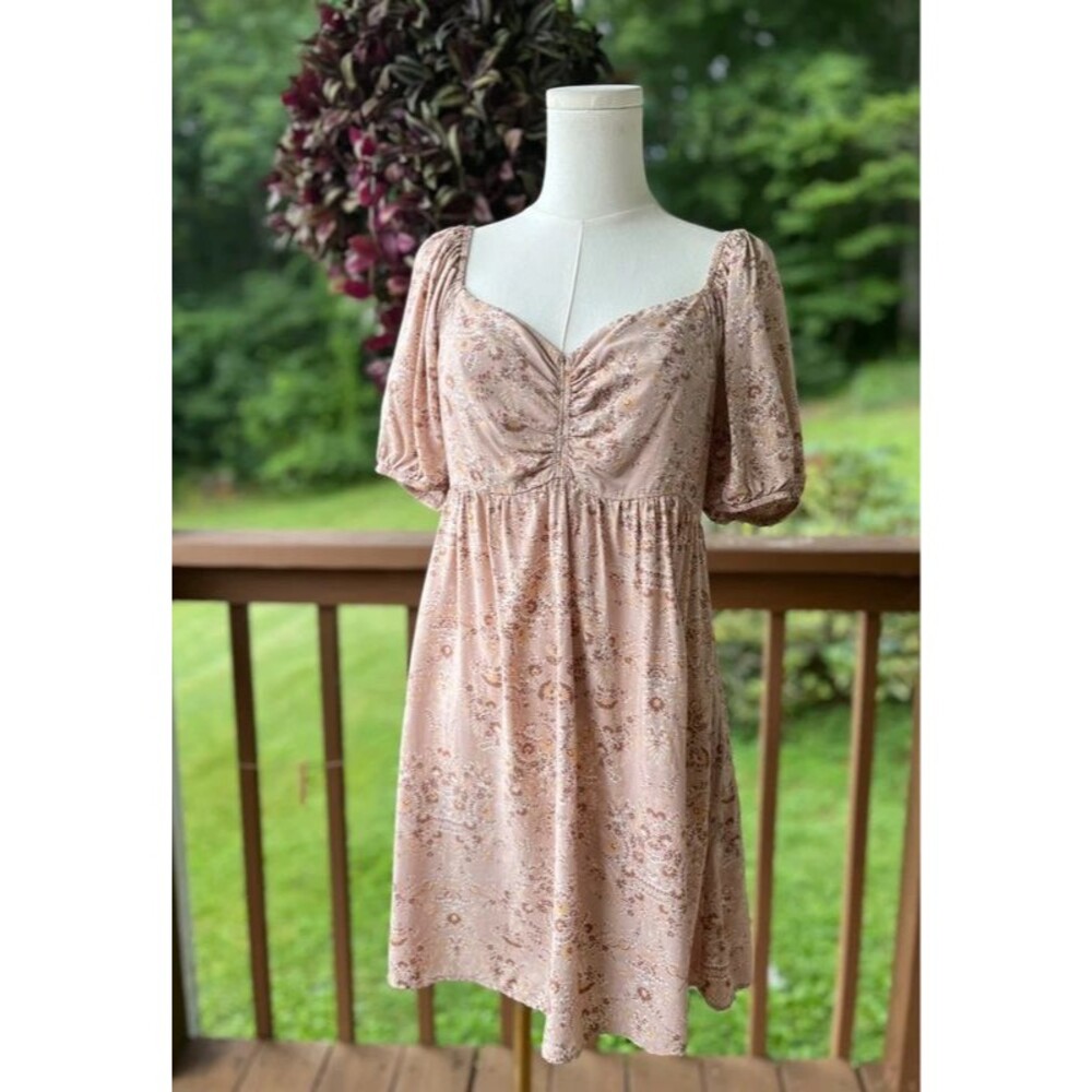 Carly Jean LA Babydoll Mini Dress Cottagecore Puff Sleeves Medium